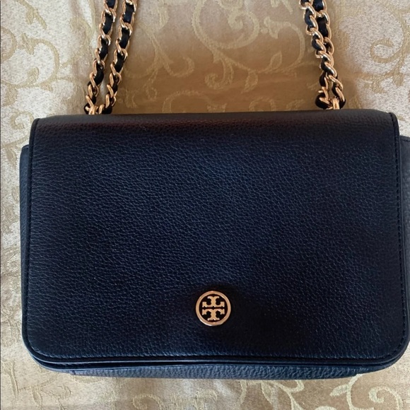 Tory Burch Leather Chain Robinson Crossbody Purse - Picture 2 of 6